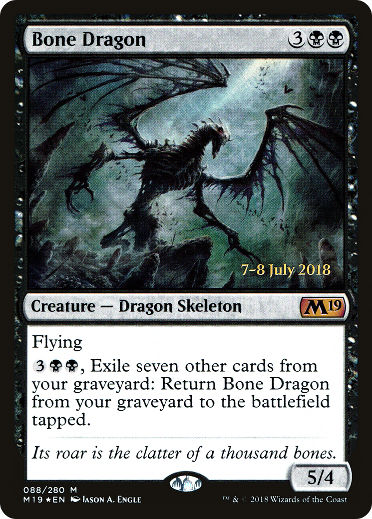 Bone Dragon (PRE-88S) - Core Set 2019 Promos Foil