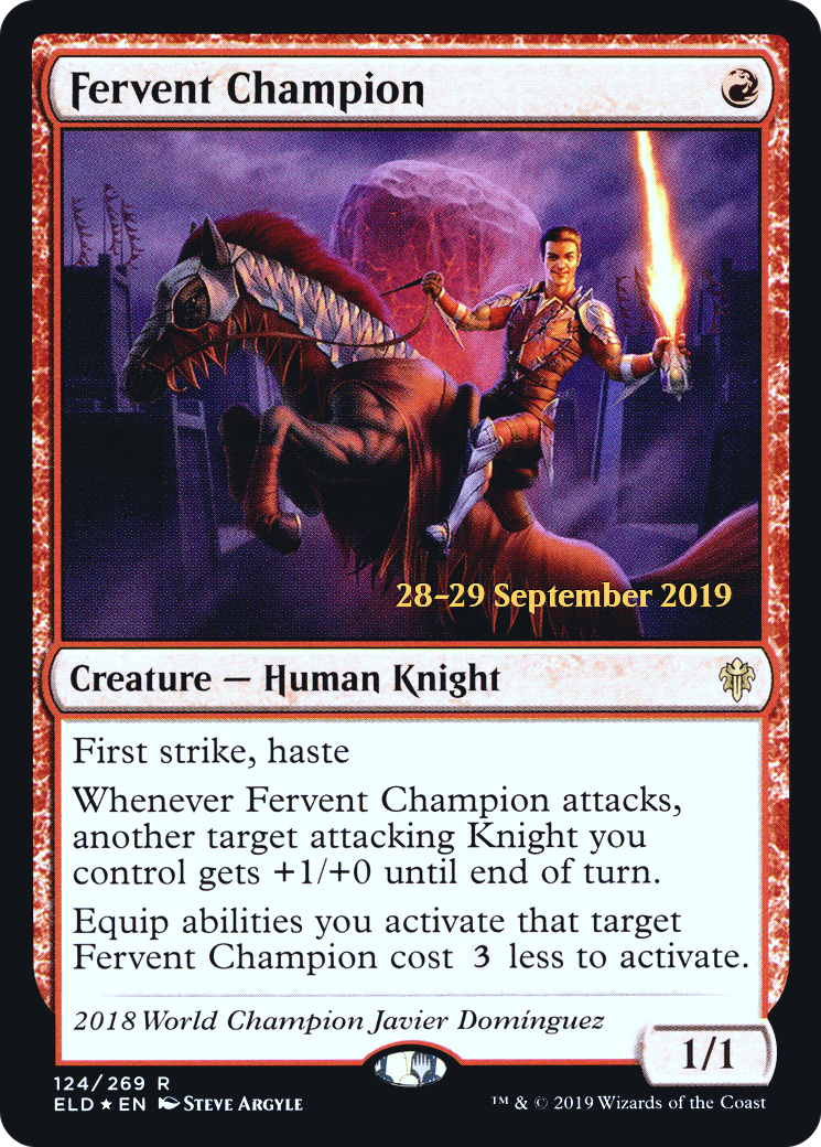 Fervent Champion (PRE-124S) - Throne of Eldraine Promos (Prerelease) Foil