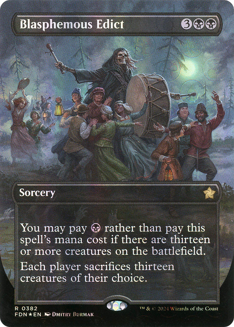 Blasphemous Edict (Borderless) (Mana Foil) (Borderless)(FDN-382) - Foundations Foil