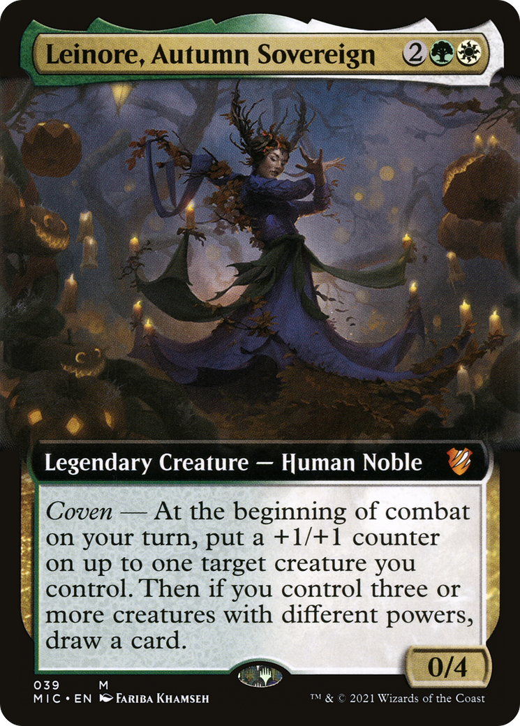 Leinore, Autumn Sovereign (Extended Art) (MIC-039) - Midnight Hunt Commander: (Extended Art)