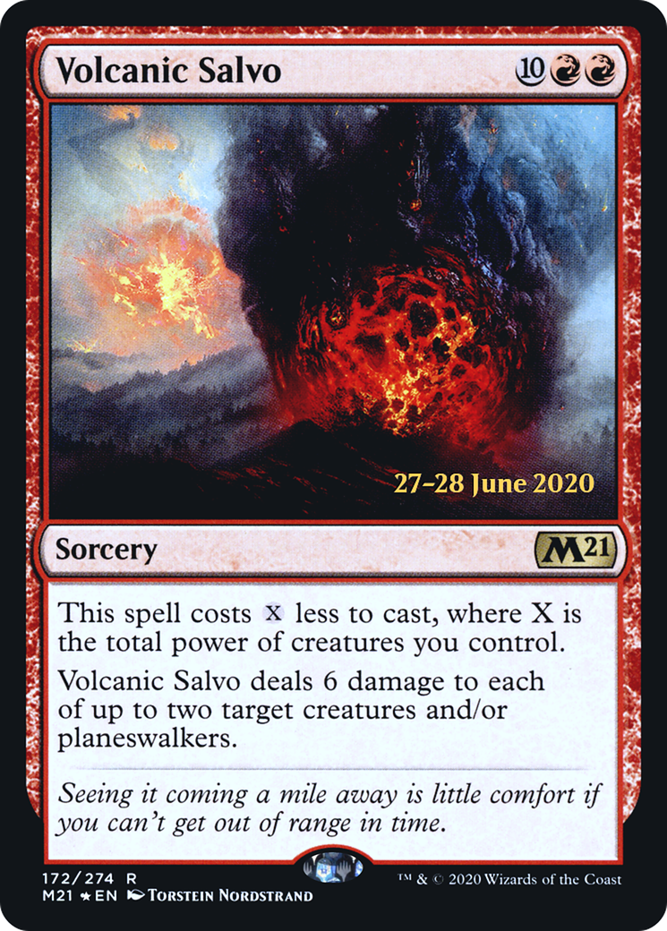 Volcanic Salvo (PRE-172S) - Core Set 2021 Promos (Prerelease) Foil