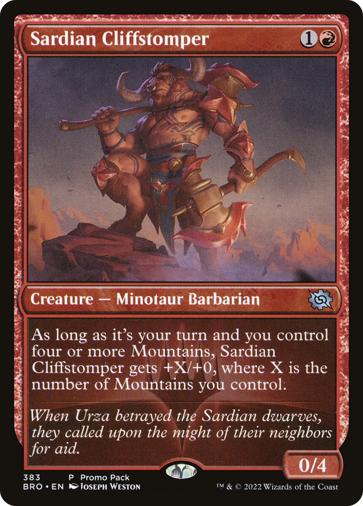 Sardian Cliffstomper (PPBRO-383) - The Brothers' War (Promo Pack) Foil
