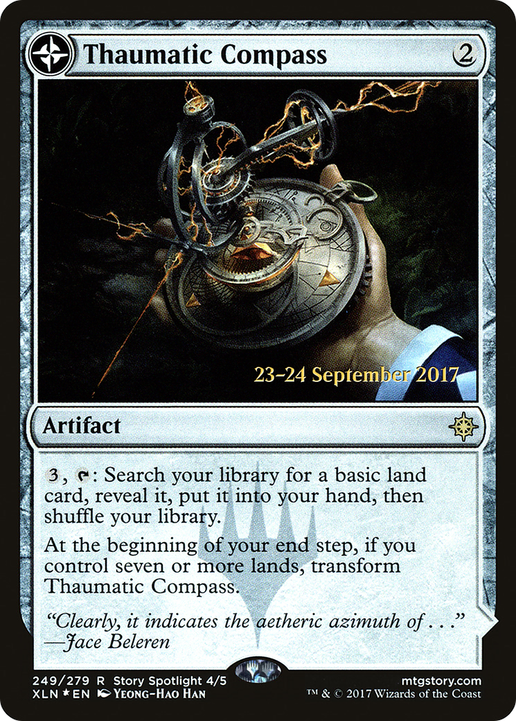 Thaumatic Compass // Spires of Orazca (PRE-249S) - Ixalan Promos: (compasslanddfc) (Prerelease) Foil