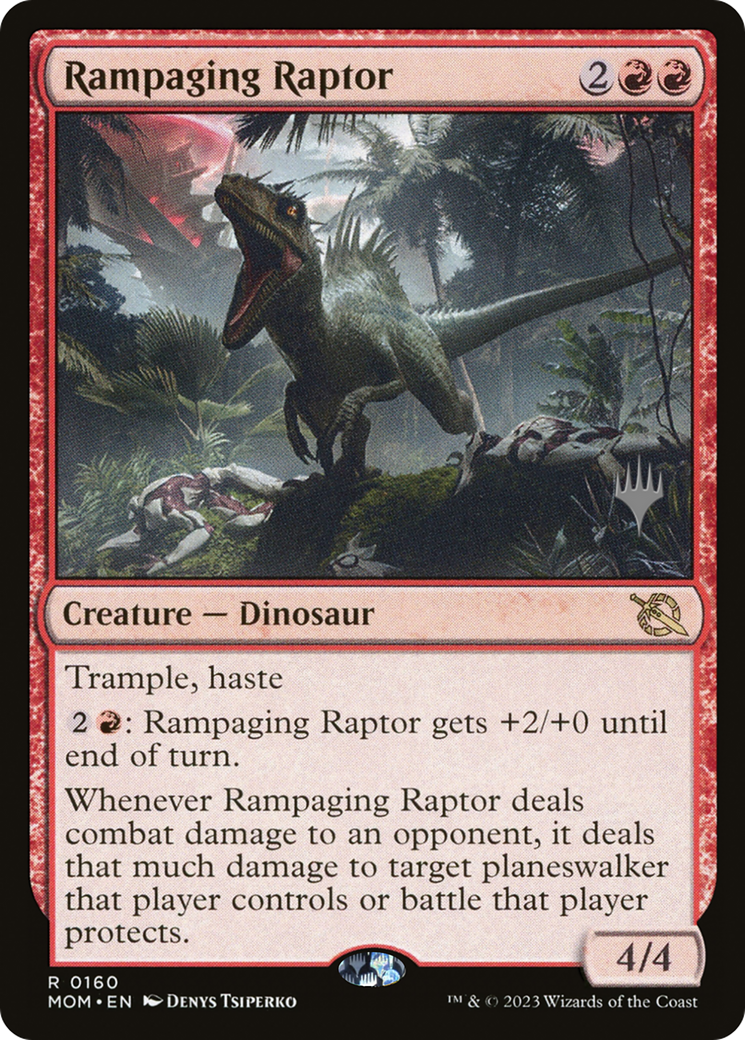 Rampaging Raptor (PPMOM-160P) - March of the Machine Promos (Promo Pack) Foil