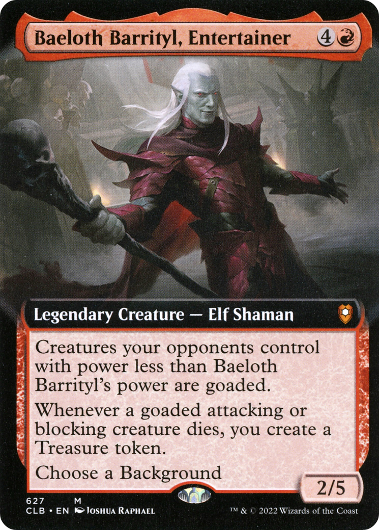 Baeloth Barrityl, Entertainer (Extended Art) (CLB-627) - Commander Legends: Battle for Baldur's Gate: (Extended Art) Foil