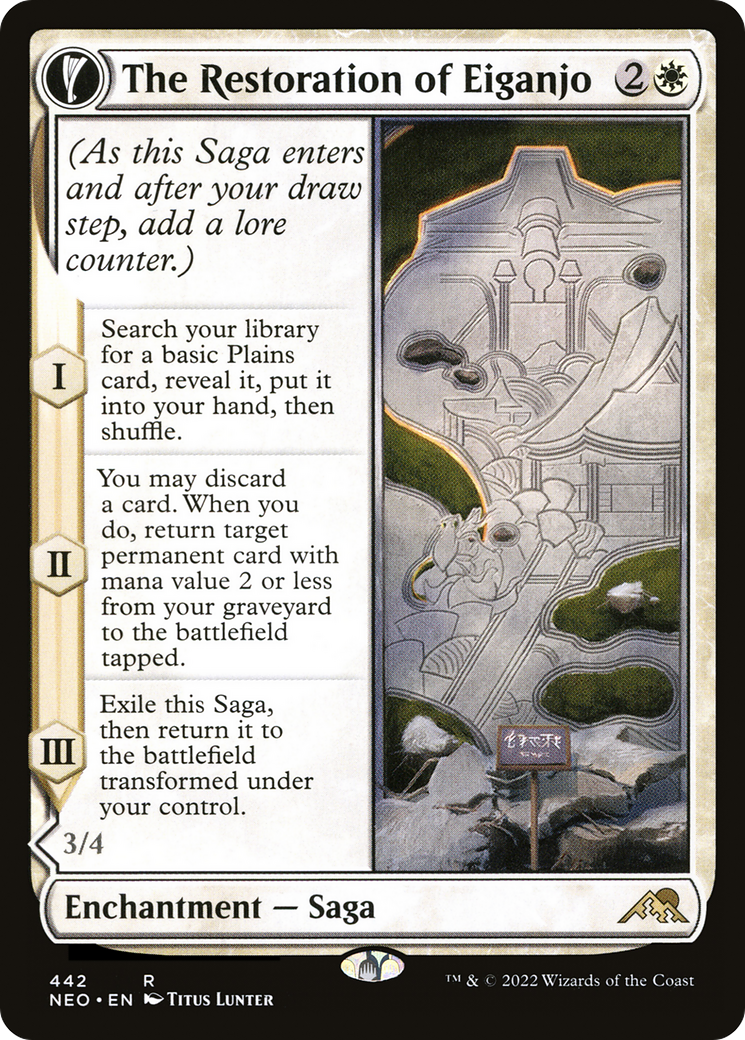 The Restoration of Eiganjo (Extended Art) (NEO-442) - Kamigawa: Neon Dynasty: (Extended Art, fandfc) Foil