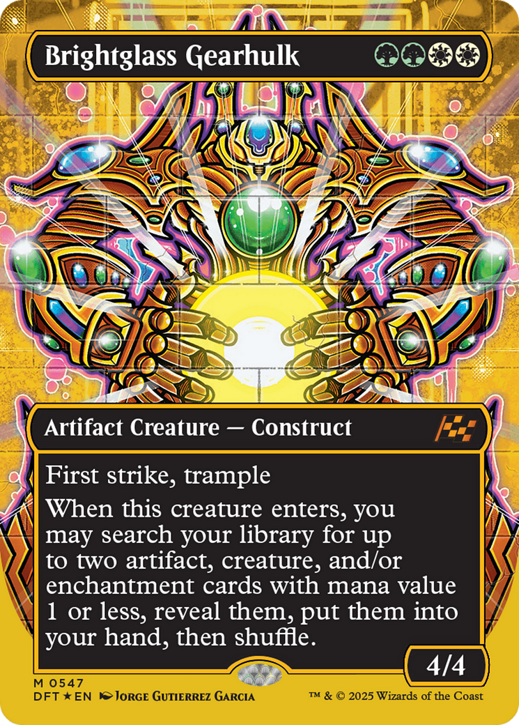 Brightglass Gearhulk (Borderless) (First-Place Foil) (Borderless)(DFT-547) - Aetherdrift Foil