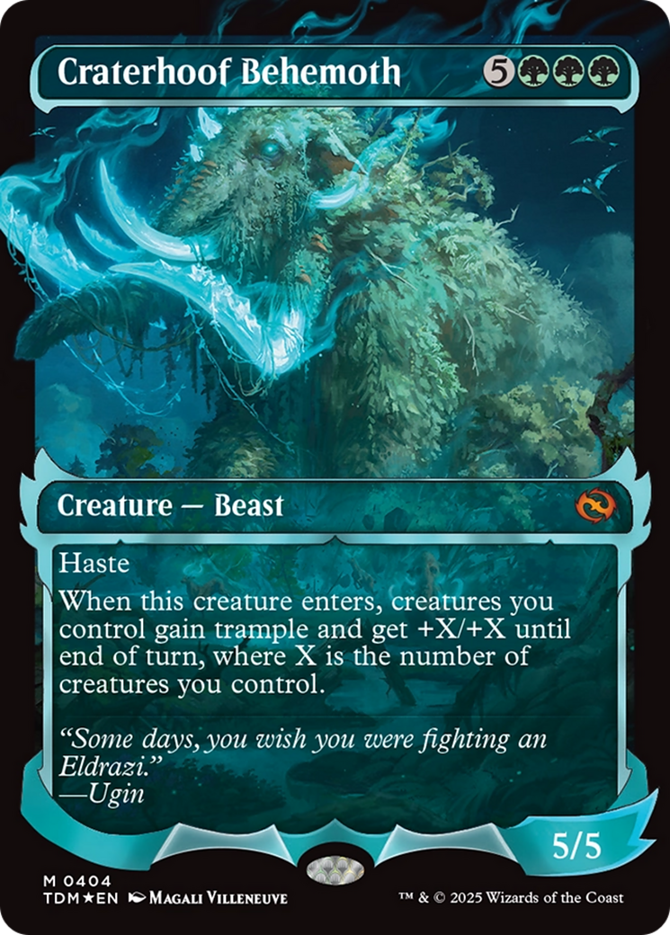 Craterhoof Behemoth (Borderless)(TDM-404) - Tarkir: Dragonstorm: (Showcase) Foil