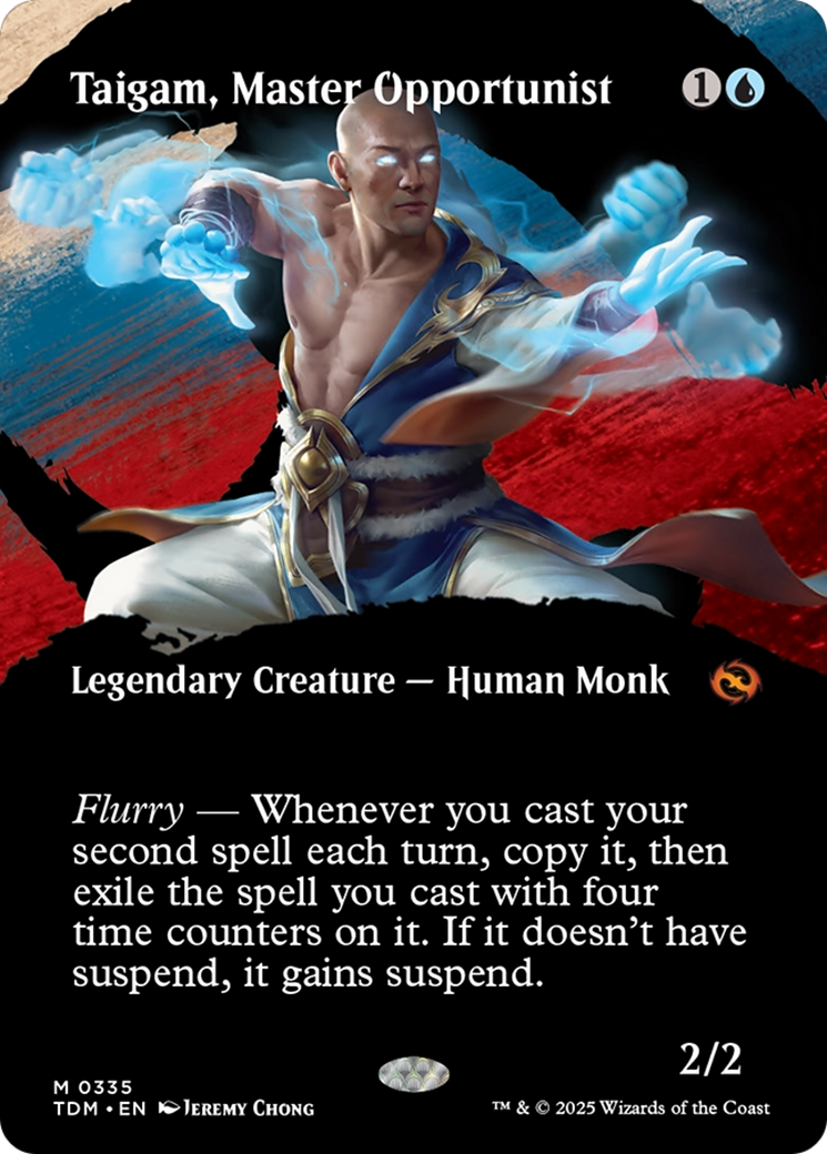 Taigam, Master Opportunist (Borderless) (TDM-335) - Tarkir: Dragonstorm: (Showcase) (Borderless)