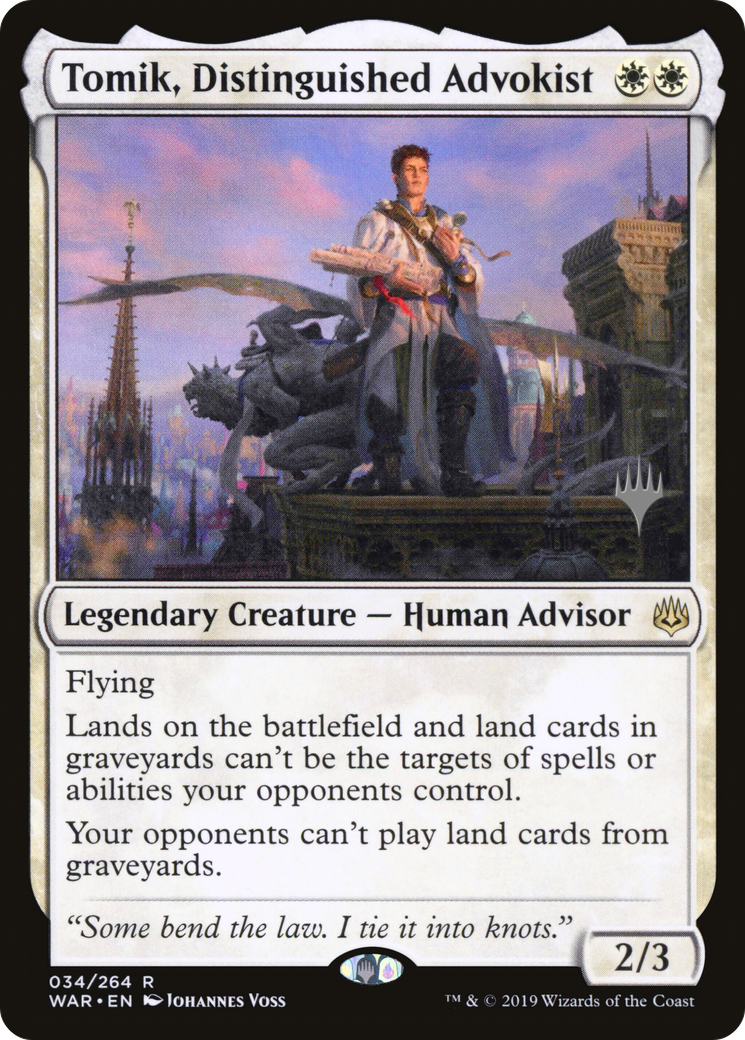 Tomik, Distinguished Advokist (PPELD-34P) - War of the Spark Promos Foil (Promo Pack)