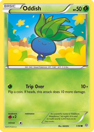 Oddish 001/98 - XY Ancient Origins Reverse Holofoil - Common