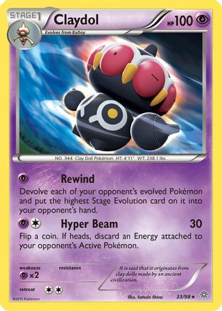Claydol 033 - XY Ancient Origins Reverse Holofoil - Rare