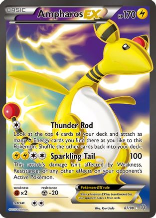 Ampharos EX (87 Full Art) 087/98 - XY Ancient Origins Holofoil - Ultra Rare