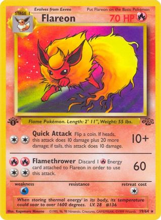 Flareon 019/064 - Jungle 1st Edition - Rare