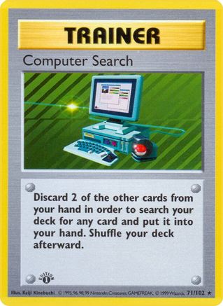 Computer Search 071/102 - Base Set Shadowless 1st Edition - Rare