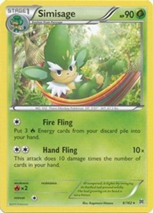 Simisage 006 - XY BREAKthrough Reverse Holofoil - Rare