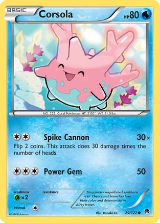 Corsola 029/122 - XY BREAKpoint Reverse Holofoil - Common