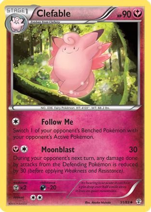 Clefable (51/83) - Generations Reverse Holofoil - Uncommon