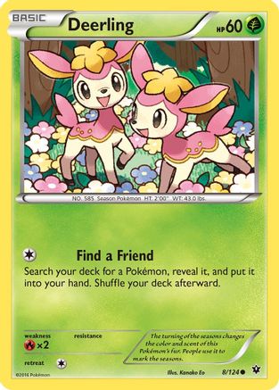 Deerling 008/124 - XY Fates Collide Reverse Holofoil - Common