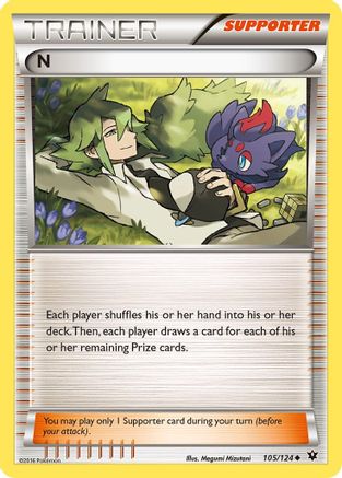 N (Supporter) 105/124 - XY Fates Collide Normal - Uncommon