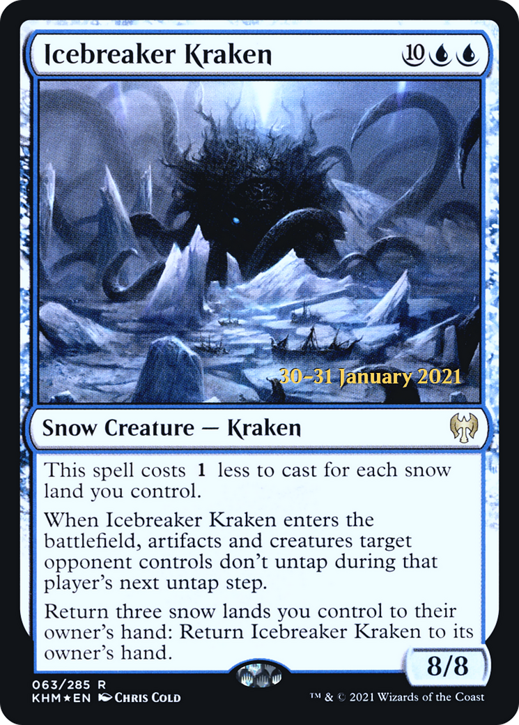 Icebreaker Kraken (PRE-63S) - Kaldheim Promos: (snow) (Prerelease) Foil