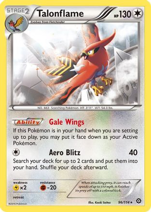 Talonflame (96/114) - XY Steam Siege Reverse Holofoil - Rare