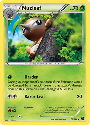 Nuzleaf 010/114 - XY Steam Siege Reverse Holofoil - Uncommon