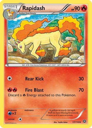 Rapidash 017/114 - XY Steam Siege Reverse Holofoil - Uncommon