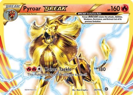 Pyroar BREAK 024/114 - XY Steam Siege Holofoil - Rare BREAK