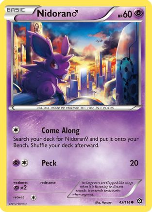 Nidoran M 043/114 - XY Steam Siege Normal - Common