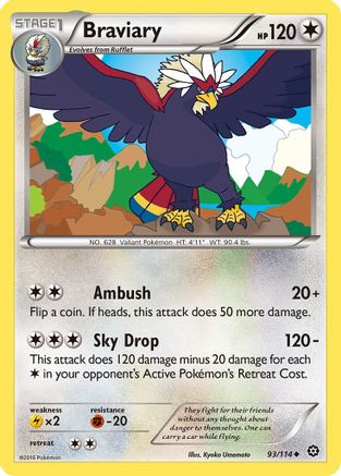 Braviary 093 - XY Steam Siege Reverse Holofoil - Uncommon