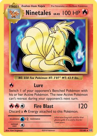Ninetales 015/108 - XY Evolutions Reverse Holofoil - Holo Rare