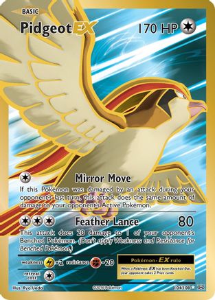 Pidgeot EX (Full Art) 104/108 - XY Evolutions Holofoil - Ultra Rare