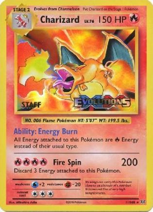 Charizard (Prerelease) (11/108) - XY Promos Holofoil - Promo