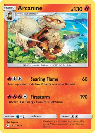 Arcanine (22/149) - SM Base Set Holofoil - Holo Rare