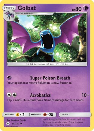 Golbat (55/149) - SM Base Set Reverse Holofoil - Uncommon