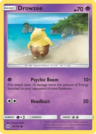 Drowzee 059/149 - SM Base Set Reverse Holofoil - Common