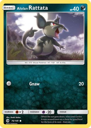 Alolan Rattata (76/149) - SM Base Set Reverse Holofoil - Common