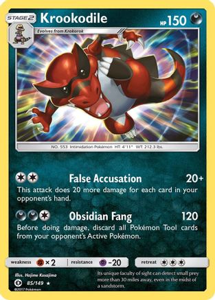 Krookodile (85/149) - SM Base Set Holofoil - Holo Rare
