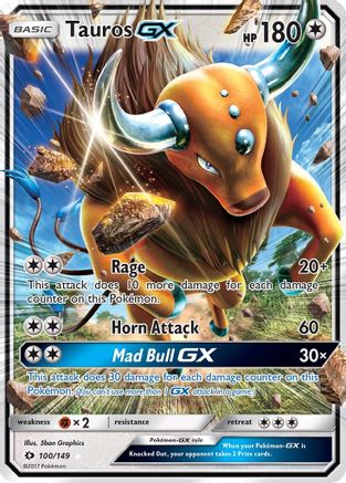 Tauros GX (100/149) - SM Base Set Holofoil - Ultra Rare