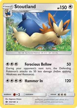 Stoutland (105/149) - SM Base Set - Rare
