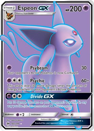 Espeon GX (Full Art) 140/149 - SM Base Set Holofoil - Ultra Rare