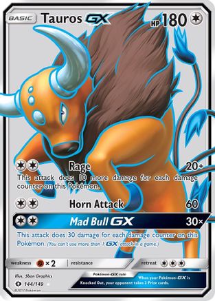 Tauros GX (Full Art) (144/149) - SM Base Set Holofoil - Ultra Rare