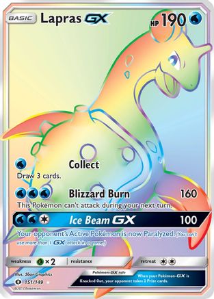 Lapras GX (Secret) (151/149) - SM Base Set Holofoil - Secret Rare