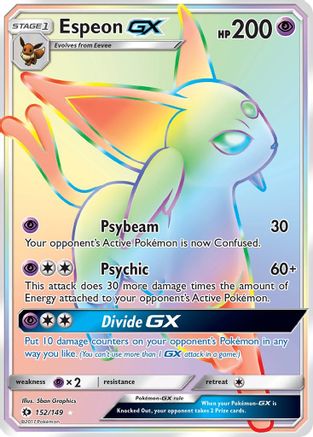 Espeon GX (Secret) 152/149 - SM Base Set Holofoil - Secret Rare