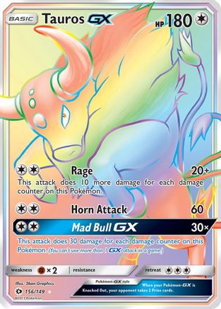 Tauros GX (Secret) (156/149) - SM Base Set Holofoil - Secret Rare
