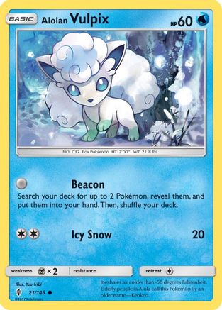 Alolan Vulpix (21/145) - SM Guardians Rising Reverse Holofoil - Common