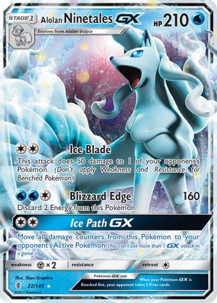 Alolan Ninetales GX (22/145) - SM Guardians Rising Holofoil - Ultra Rare