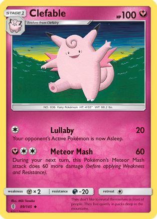 Clefable (89/145) - SM Guardians Rising Reverse Holofoil - Uncommon