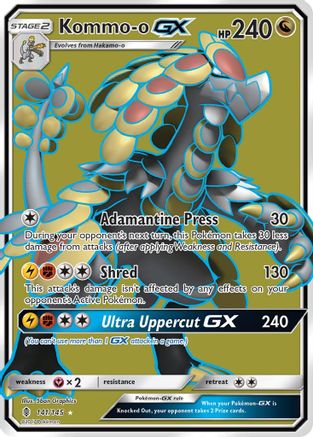 Kommo-o GX (Full Art) (141/145) - SM Guardians Rising Holofoil - Ultra Rare